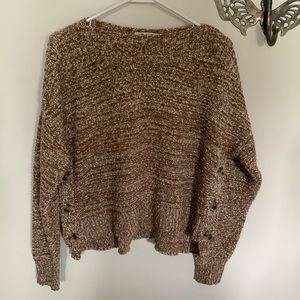 Madewell Boatneck Side-Button Sweater / MEDIUM / MARLED ACORN